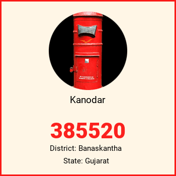Kanodar pin code, district Banaskantha in Gujarat