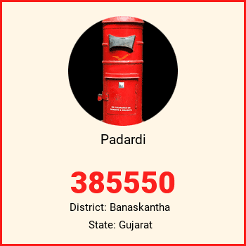 Padardi pin code, district Banaskantha in Gujarat