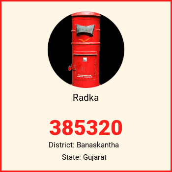 Radka pin code, district Banaskantha in Gujarat