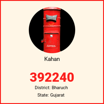 Kahan pin code, district Bharuch in Gujarat