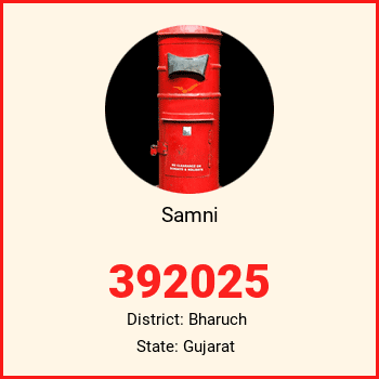Samni pin code, district Bharuch in Gujarat