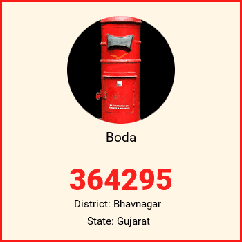 Boda pin code, district Bhavnagar in Gujarat