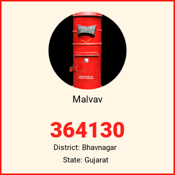 Malvav pin code, district Bhavnagar in Gujarat