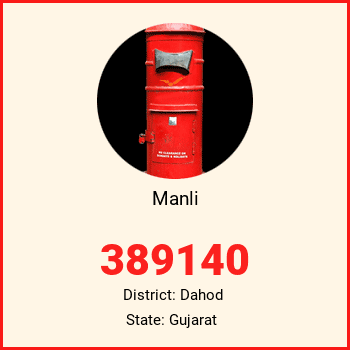 Manli pin code, district Dahod in Gujarat