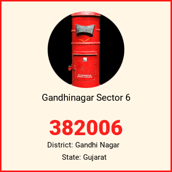 Gandhinagar Sector 6 pin code, district Gandhi Nagar in Gujarat