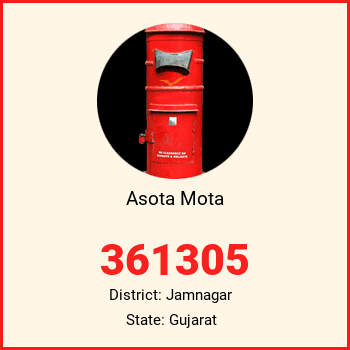 Asota Mota pin code, district Jamnagar in Gujarat