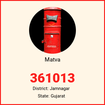 Matva pin code, district Jamnagar in Gujarat