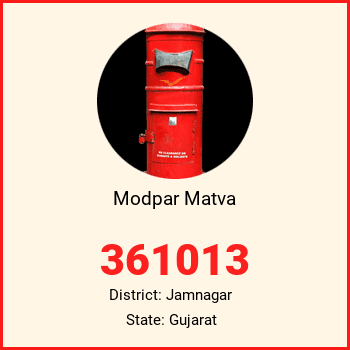 Modpar Matva pin code, district Jamnagar in Gujarat