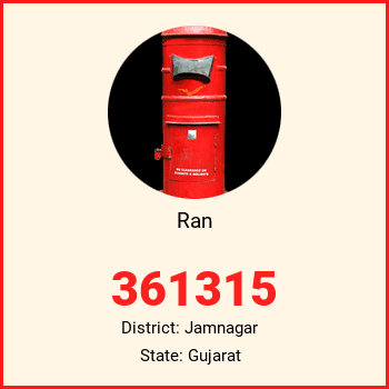 Ran pin code, district Jamnagar in Gujarat