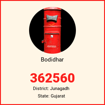 Bodidhar pin code, district Junagadh in Gujarat