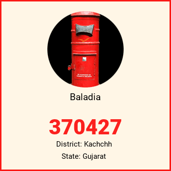 Baladia pin code, district Kachchh in Gujarat