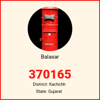 Balasar pin code, district Kachchh in Gujarat