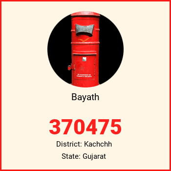 Bayath pin code, district Kachchh in Gujarat