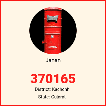 Janan pin code, district Kachchh in Gujarat