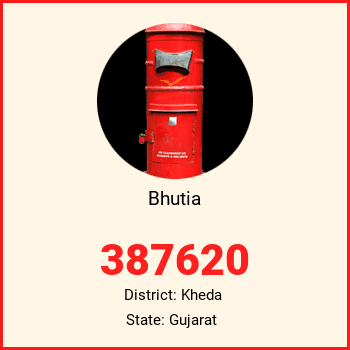 Bhutia pin code, district Kheda in Gujarat