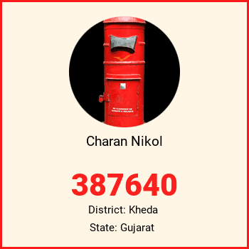 Charan Nikol pin code, district Kheda in Gujarat