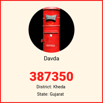Davda pin code, district Kheda in Gujarat