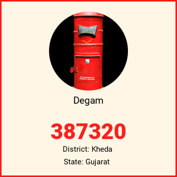 Degam pin code, district Kheda in Gujarat