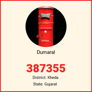 Dumaral pin code, district Kheda in Gujarat