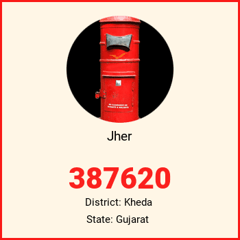 Jher pin code, district Kheda in Gujarat