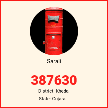 Sarali pin code, district Kheda in Gujarat
