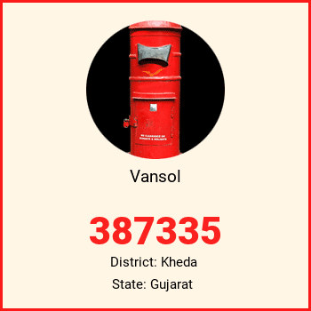 Vansol pin code, district Kheda in Gujarat