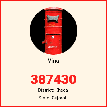 Vina pin code, district Kheda in Gujarat