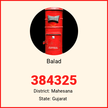 Balad pin code, district Mahesana in Gujarat