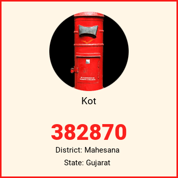 Kot pin code, district Mahesana in Gujarat