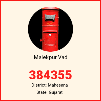 Malekpur Vad pin code, district Mahesana in Gujarat