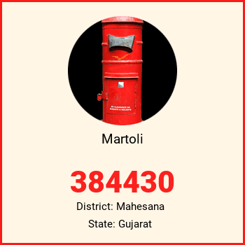 Martoli pin code, district Mahesana in Gujarat