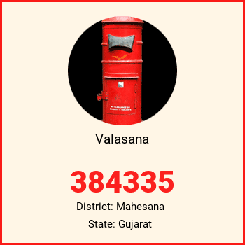 Valasana pin code, district Mahesana in Gujarat