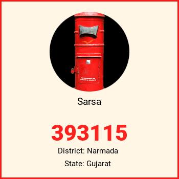 Sarsa pin code, district Narmada in Gujarat