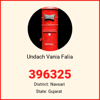 Undach Vania Falia pin code, district Navsari in Gujarat