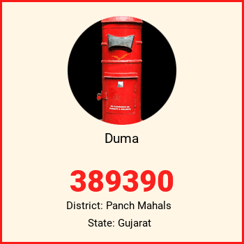 Duma pin code, district Panch Mahals in Gujarat