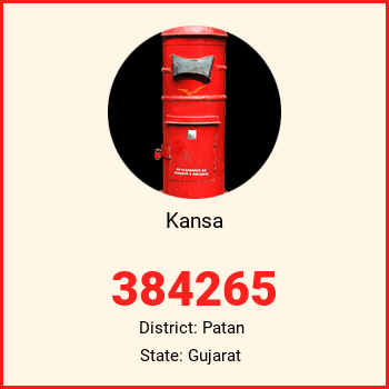 Kansa pin code, district Patan in Gujarat