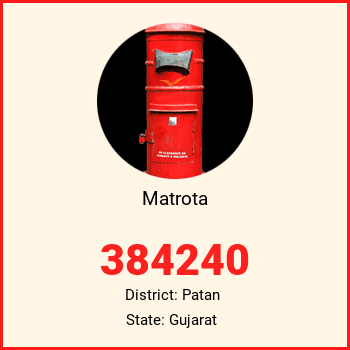 Matrota pin code, district Patan in Gujarat