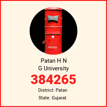 Patan H N G University pin code, district Patan in Gujarat