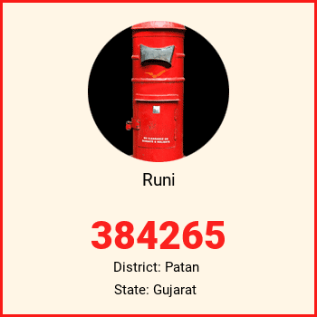 Runi pin code, district Patan in Gujarat