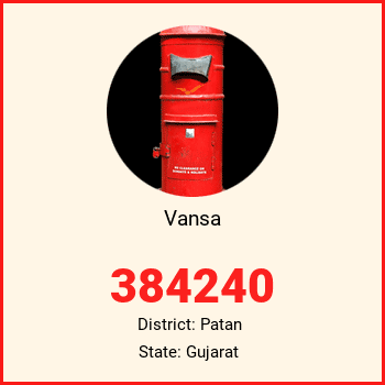 Vansa pin code, district Patan in Gujarat