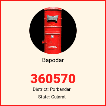 Bapodar pin code, district Porbandar in Gujarat