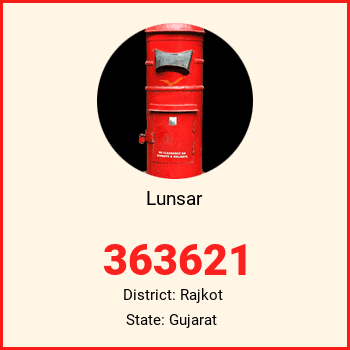 Lunsar pin code, district Rajkot in Gujarat