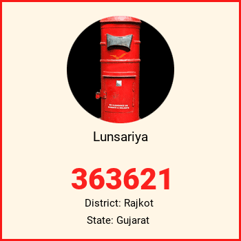 Lunsariya pin code, district Rajkot in Gujarat