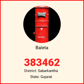 Baleta pin code, district Sabarkantha in Gujarat
