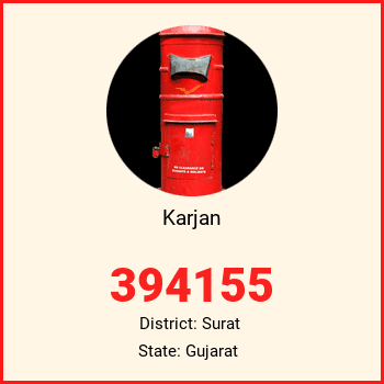 Karjan pin code, district Surat in Gujarat