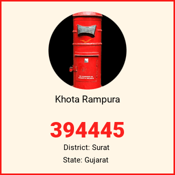 Khota Rampura pin code, district Surat in Gujarat