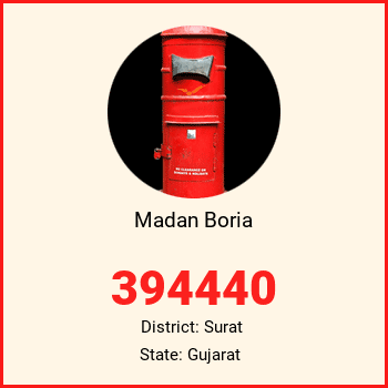 Madan Boria pin code, district Surat in Gujarat