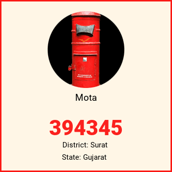 Mota pin code, district Surat in Gujarat