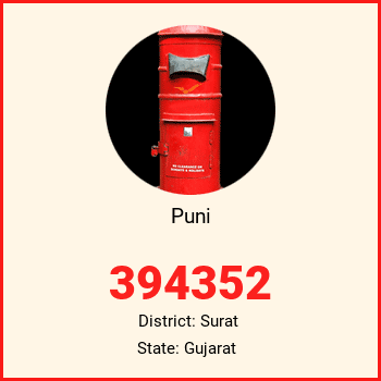 Puni pin code, district Surat in Gujarat