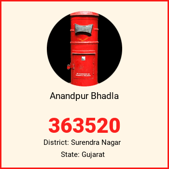 Anandpur Bhadla pin code, district Surendra Nagar in Gujarat